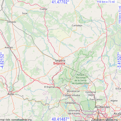 Segovia on map