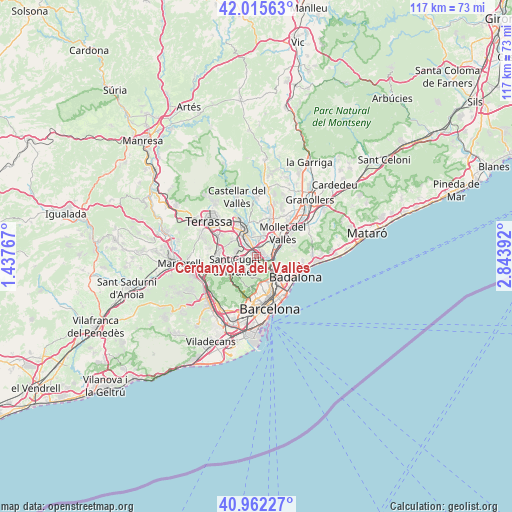 Cerdanyola del Vallès on map
