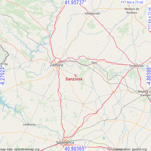Sanzoles on map