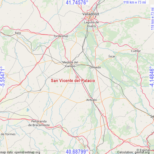 San Vicente del Palacio on map
