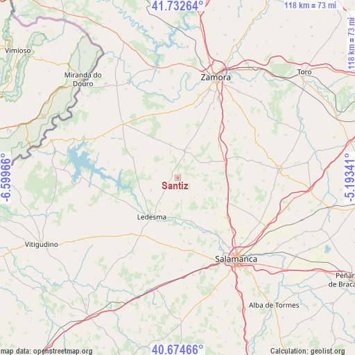 Santiz on map