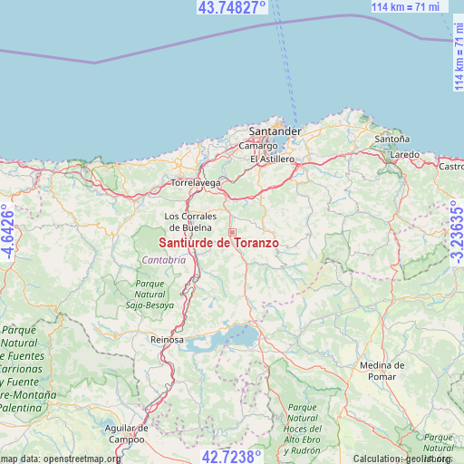Santiurde de Toranzo on map
