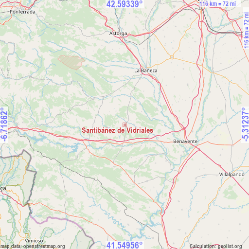 Santibáñez de Vidriales on map