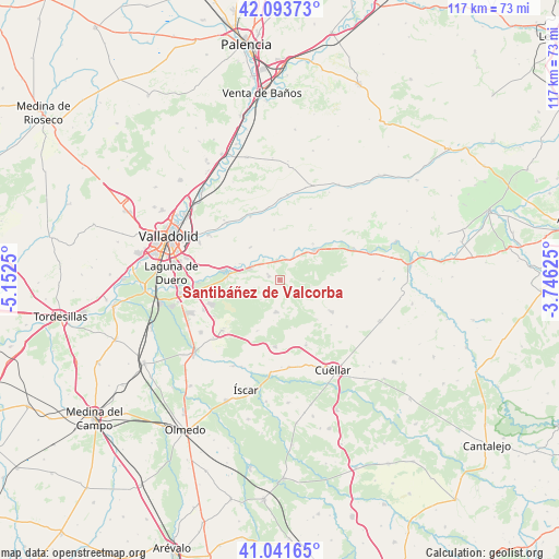 Santibáñez de Valcorba on map