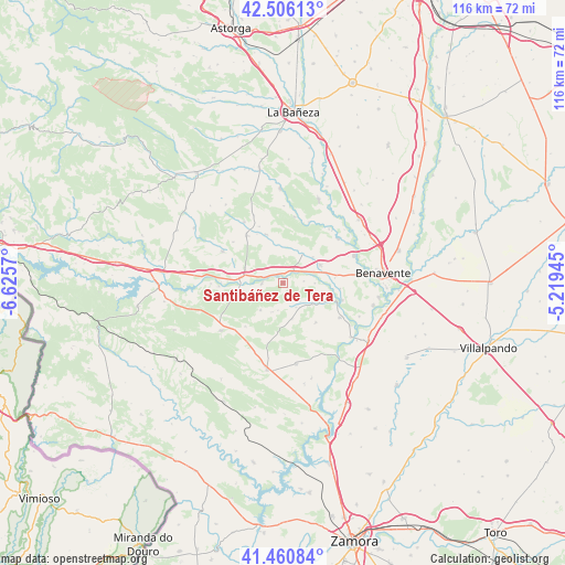 Santibáñez de Tera on map