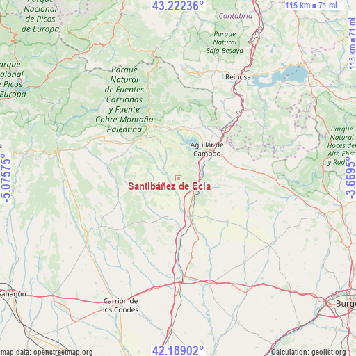 Santibáñez de Ecla on map