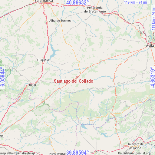 Santiago del Collado on map