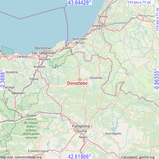 Doneztebe on map