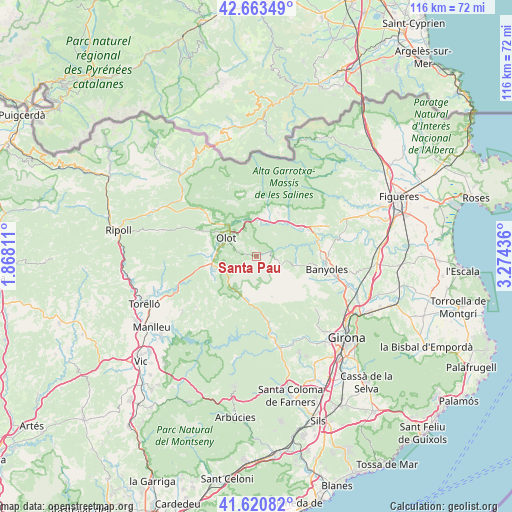 Santa Pau on map