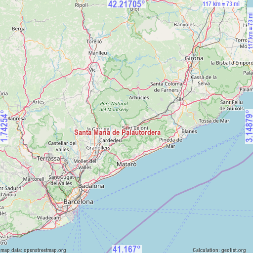 Santa Maria de Palautordera on map