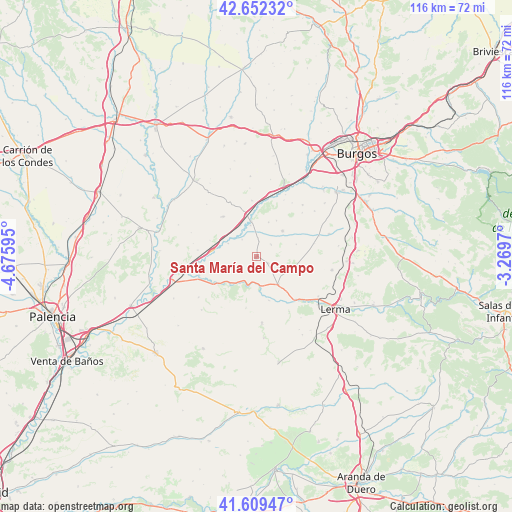 Santa María del Campo on map