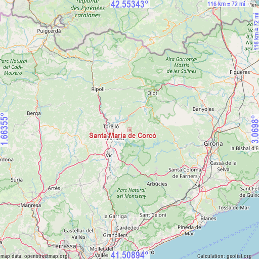 Santa Maria de Corcó on map