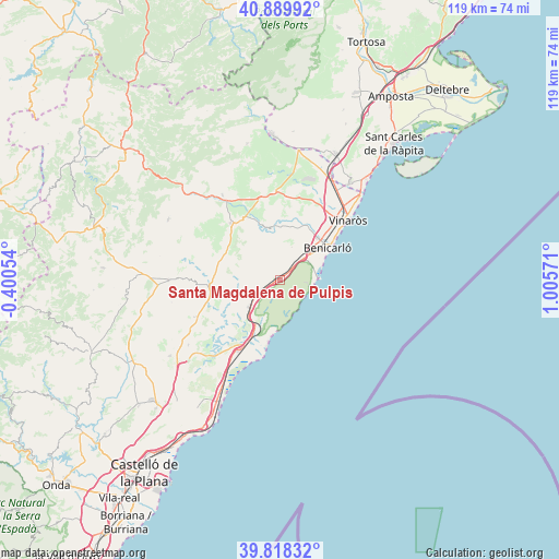 Santa Magdalena de Pulpis on map