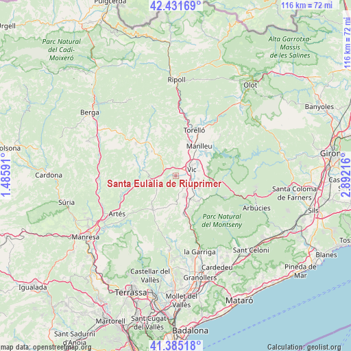 Santa Eulàlia de Riuprimer on map