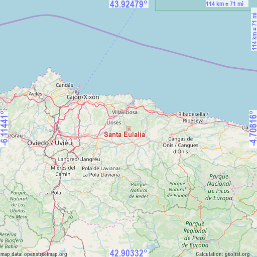 Santa Eulalia on map