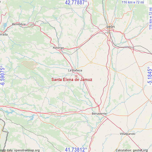 Santa Elena de Jamuz on map