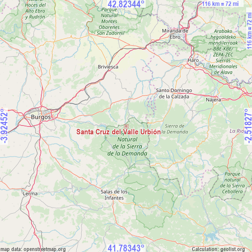 Santa Cruz del Valle Urbión on map