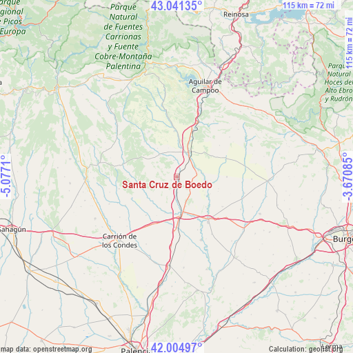 Santa Cruz de Boedo on map