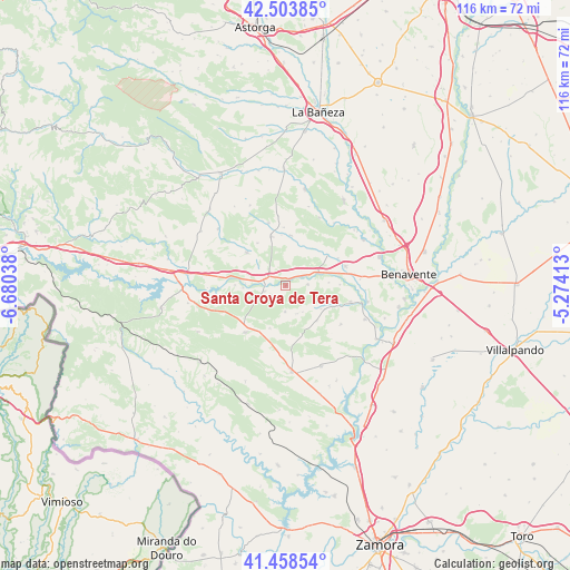 Santa Croya de Tera on map