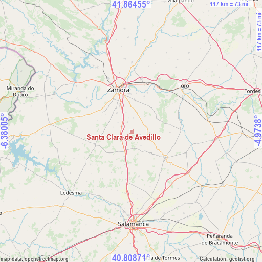 Santa Clara de Avedillo on map