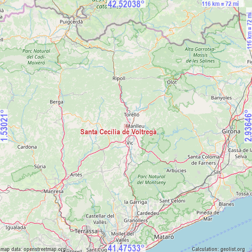 Santa Cecília de Voltregà on map