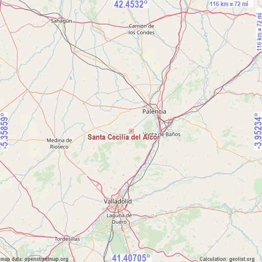 Santa Cecilia del Alcor on map