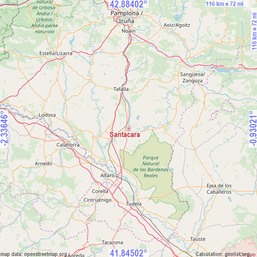 Santacara on map