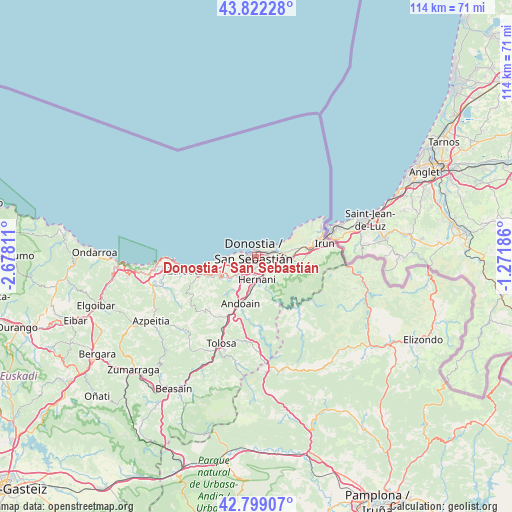 Donostia / San Sebastián on map