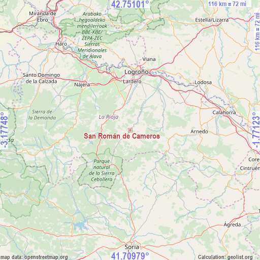 San Román de Cameros on map