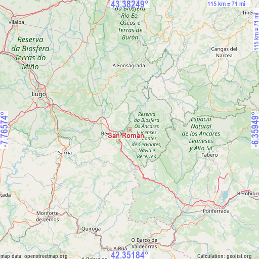 San Román on map