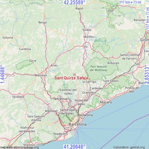 Sant Quirze Safaja on map