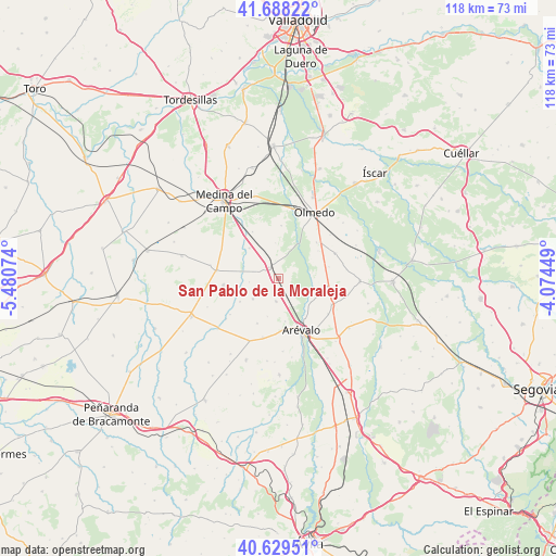 San Pablo de la Moraleja on map