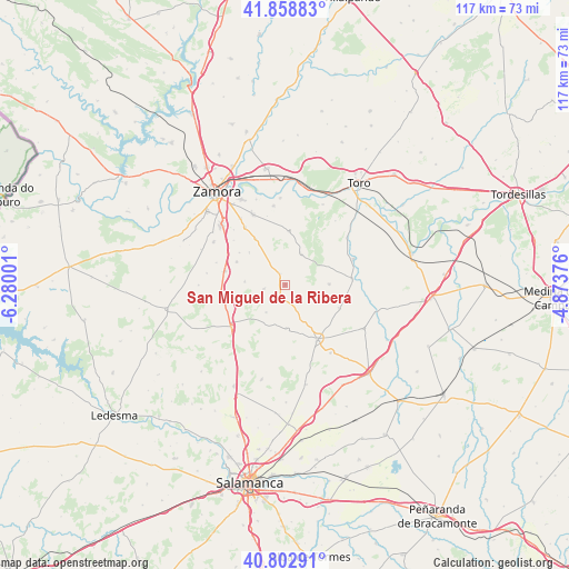 San Miguel de la Ribera on map