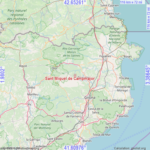 Sant Miquel de Campmajor on map
