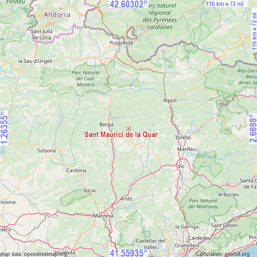 Sant Maurici de la Quar on map