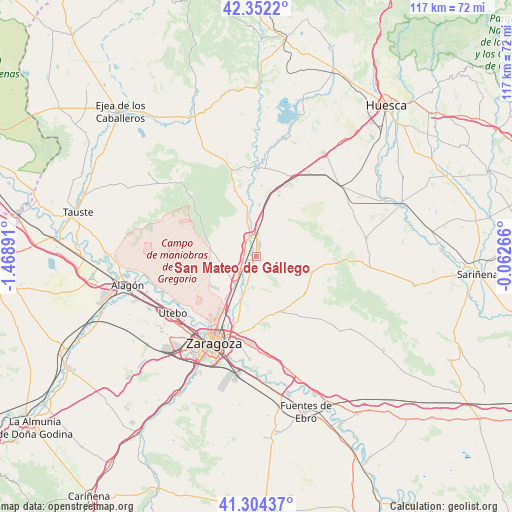 San Mateo de Gállego on map