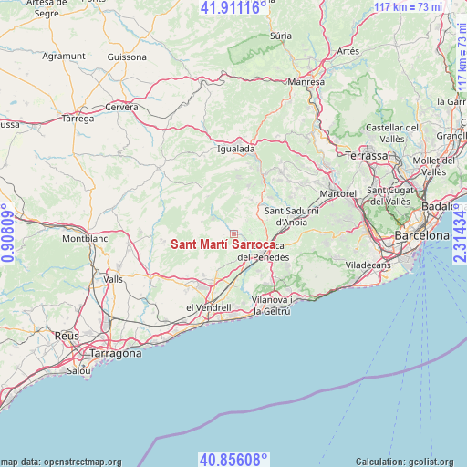 Sant Martí Sarroca on map