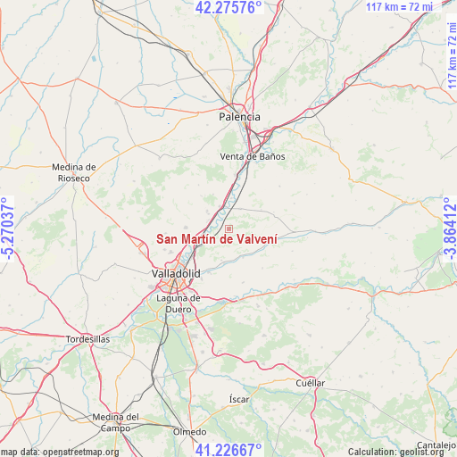 San Martín de Valvení on map