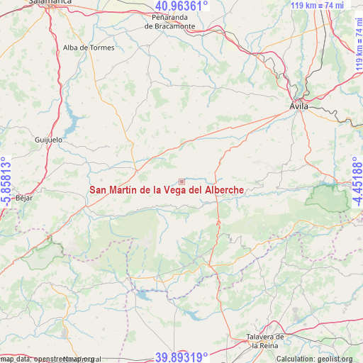 San Martín de la Vega del Alberche on map