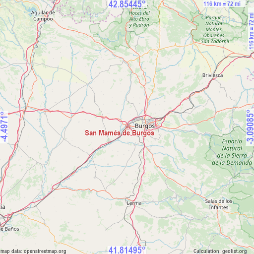 San Mamés de Burgos on map