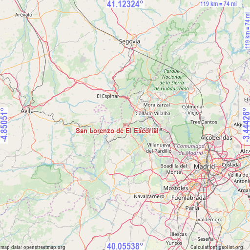 San Lorenzo de El Escorial on map