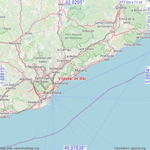 Vilassar de Mar on map