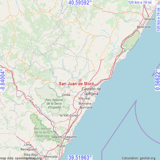 San Juan de Moró on map