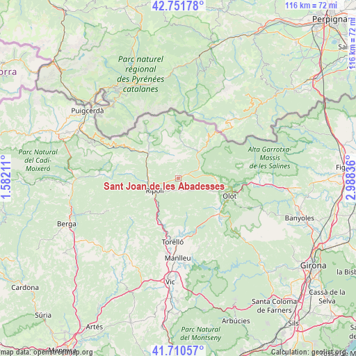 Sant Joan de les Abadesses on map