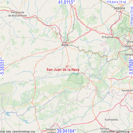 San Juan de la Nava on map