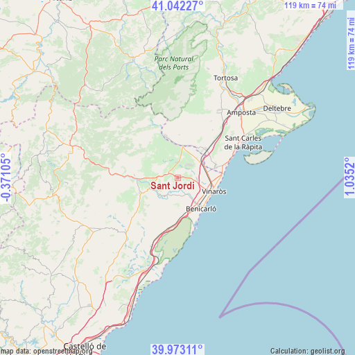 Sant Jordi on map