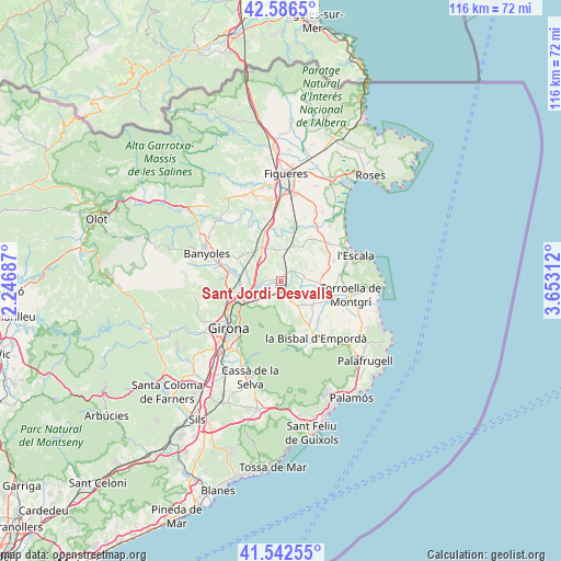 Sant Jordi Desvalls on map
