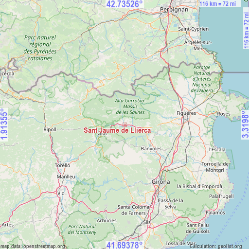 Sant Jaume de Llierca on map