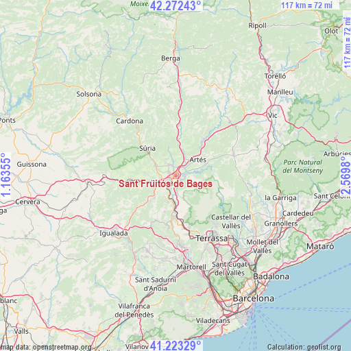 Sant Fruitós de Bages on map