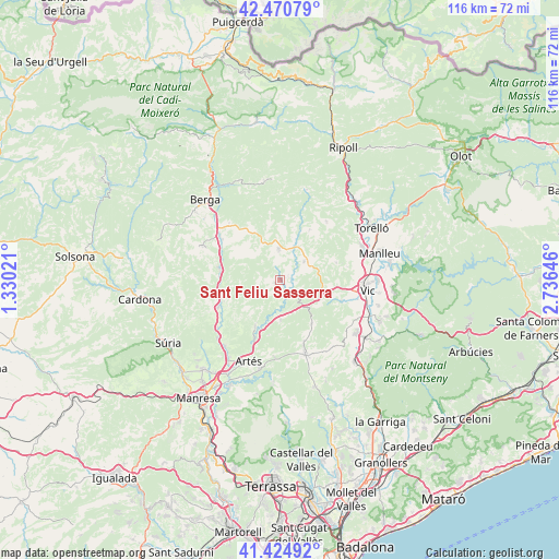 Sant Feliu Sasserra on map